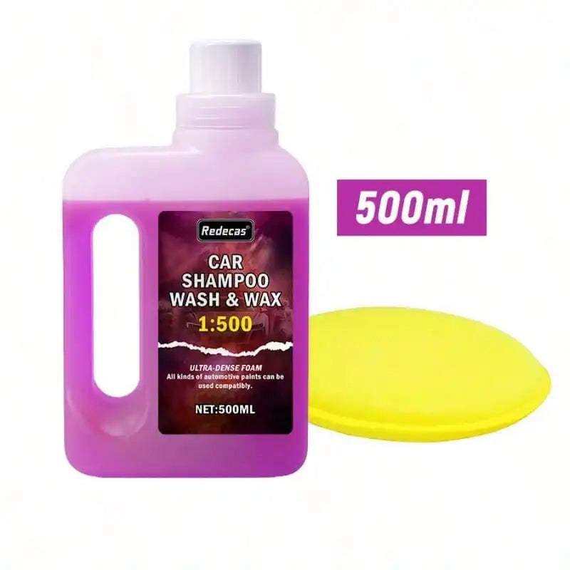 500ml Pink Foam Car Wash Soap with Ceramic Coating - High Concentration Wax for All Car Paints