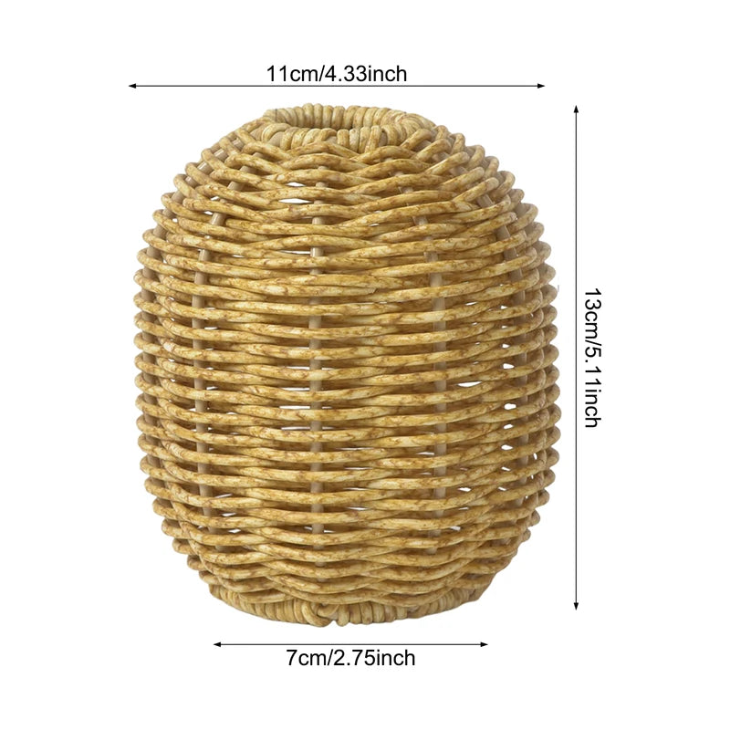 Handwoven Rattan-Style Vase for Flowers & Decor - Indoor Home Accent