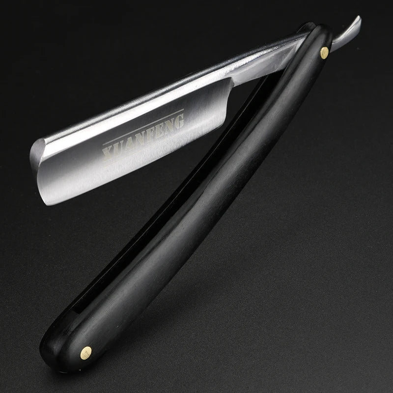 Traditional Folding Straight Razor for Men High Hardness Sharp Steel Handle