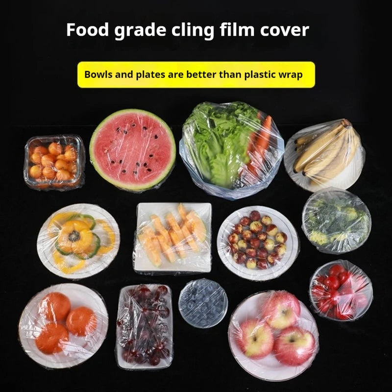 Disposable Food Cover Set 500 Pcs Plastic Food Wrap Food Container Lids
