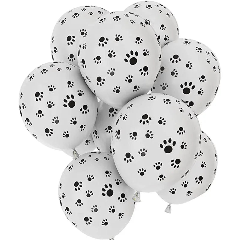 12-Inch Dog Paw Latex Balloons - Animal Theme Party Decor 20pcs