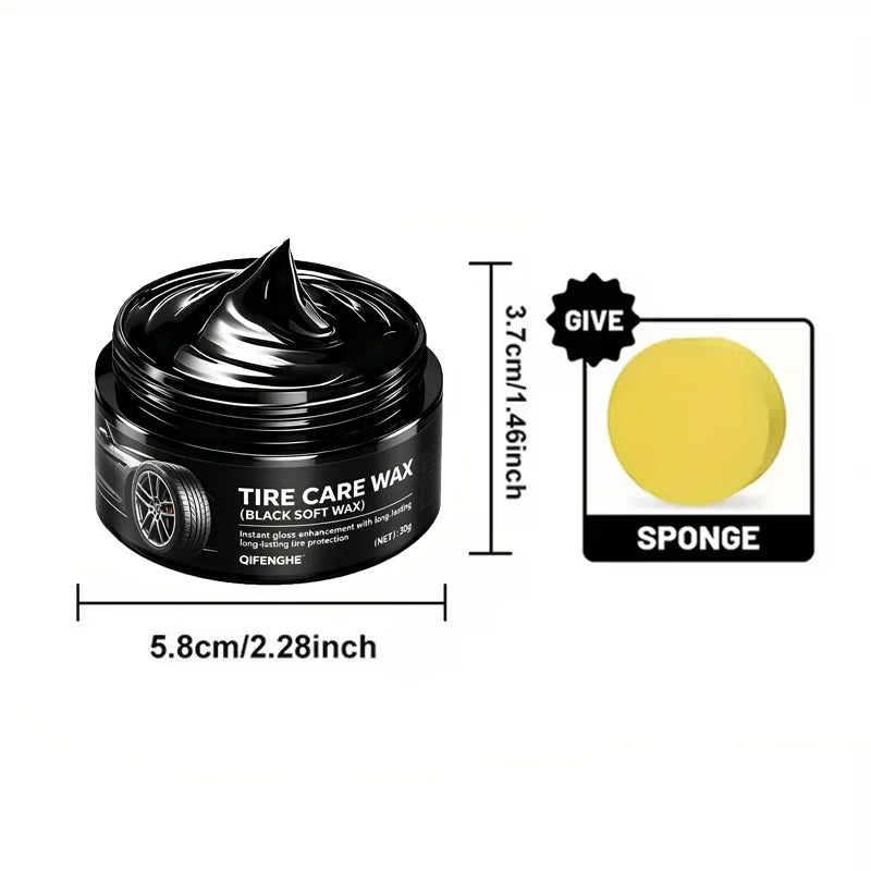 Tire Care Wax Black Soft Wax - Instant Gloss & UV Protection for Vehicle Tires