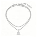 Adjustable Double Layer Cubic Zirconia Anklet for Beach & Summer Wear