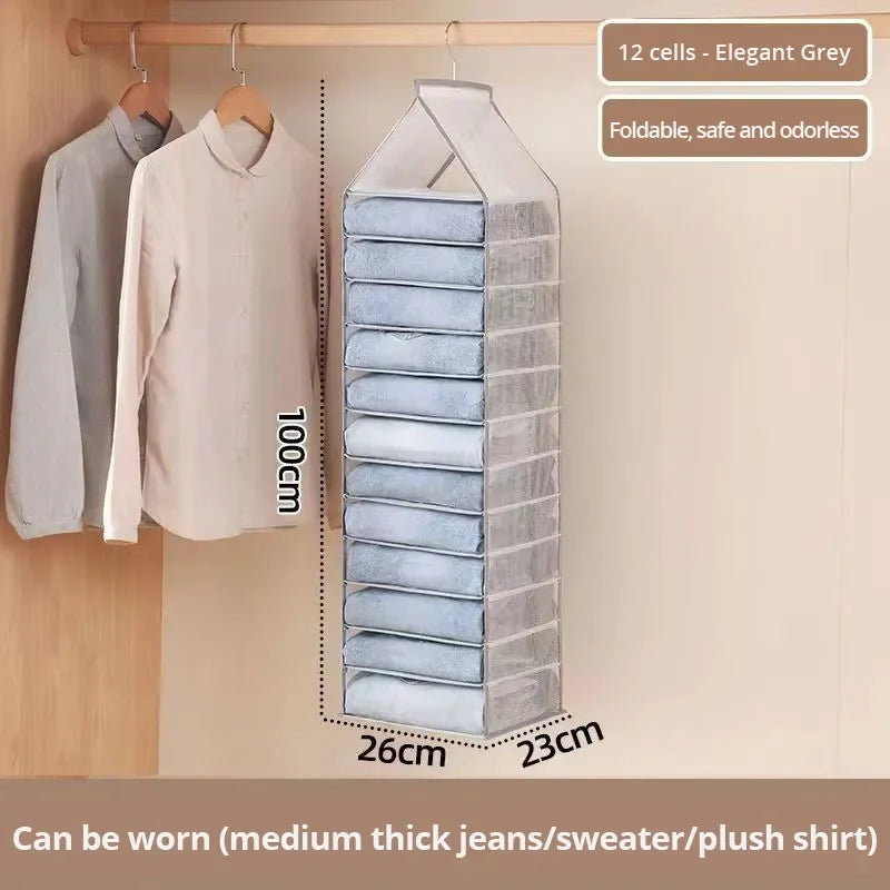 Hanging Wardrobe Storage Bag for Clothes Shoes Socks T-Shirts Underwear Organizer
