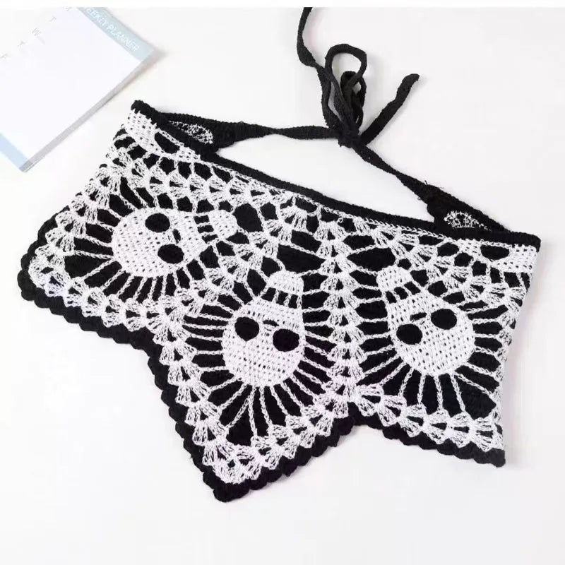Halloween Bat Headscarf Hat for Women & Girls Knit Cotton Triangle Headgear