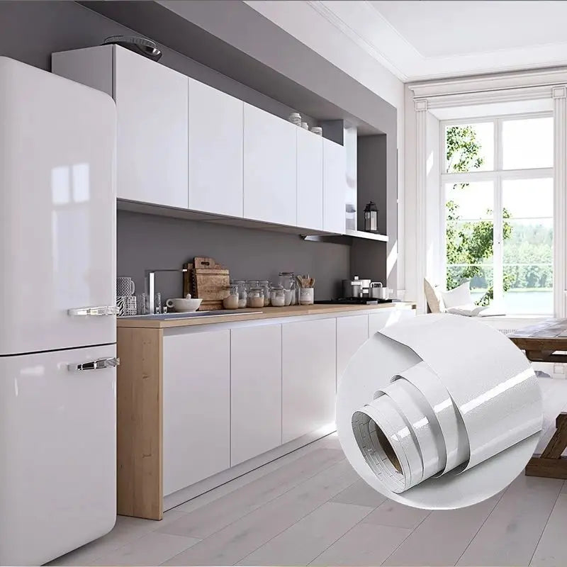 Pearl White Self-Adhesive Wallpaper for Walls and Furniture - Waterproof Decor Film