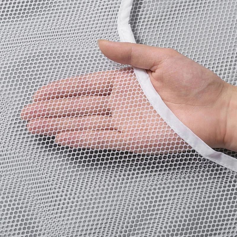 Foldable Mesh Laundry Basket with Wall Hook - Clothing Organizer & Storage Bag
