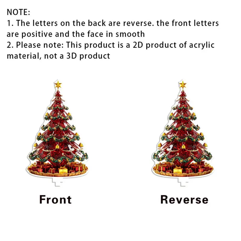 Christmas Acrylic Centerpiece with Rotating Sign - Festive Holiday Table Decor