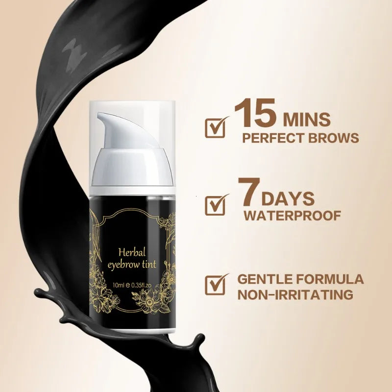 Waterproof Herbal Brow Tint Kit Long-Lasting Semi-Permanent Eyebrow Dye for Home Use