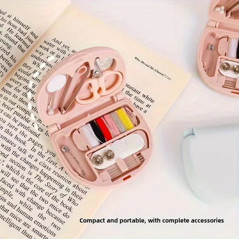 Portable Sewing Kit with Needles, Threads, Buttons & Scissors - Compact & Travel-Friendly