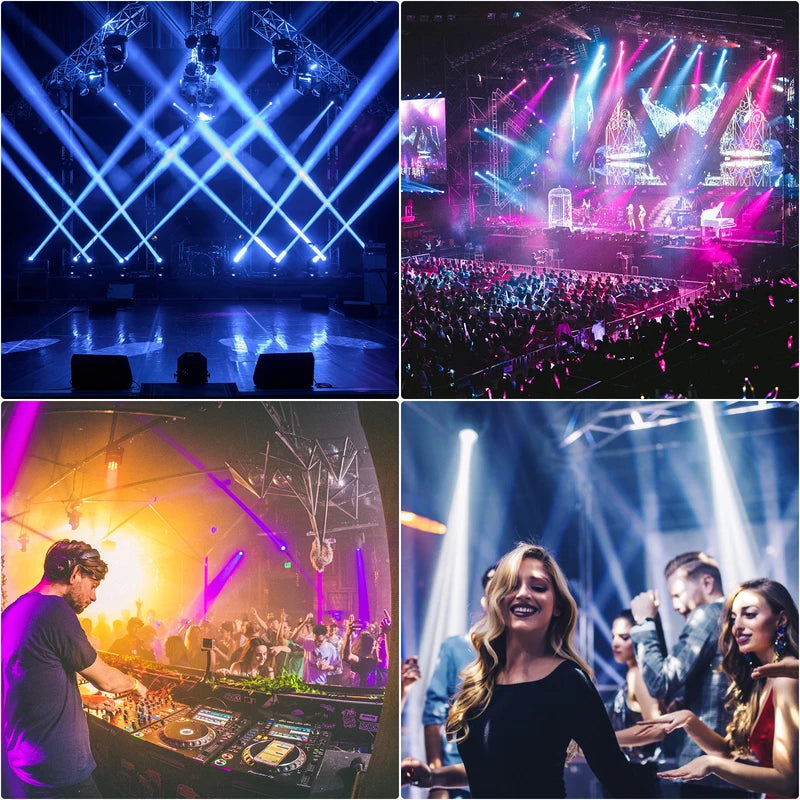 2-Pack Moving Head Stage Lights RGBW DMX Sound Activated DJ Lighting for Wedding Parties