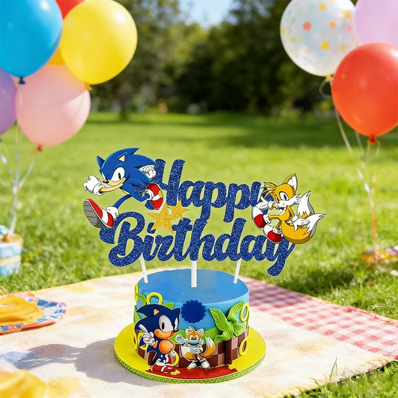 Cute Birthday Party Decorations - Kawaii Cake Insert & Anime Cartoon Supplies
