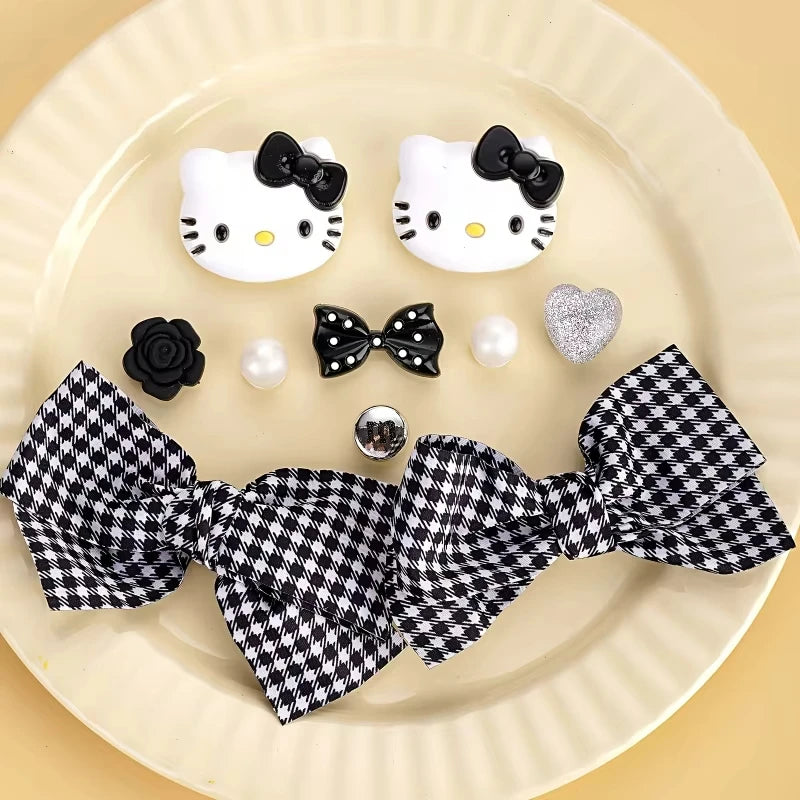 Hello Kitty Shoe Charms Bow Cartoon Anime Shoe Decorations for Sandals & Clogs