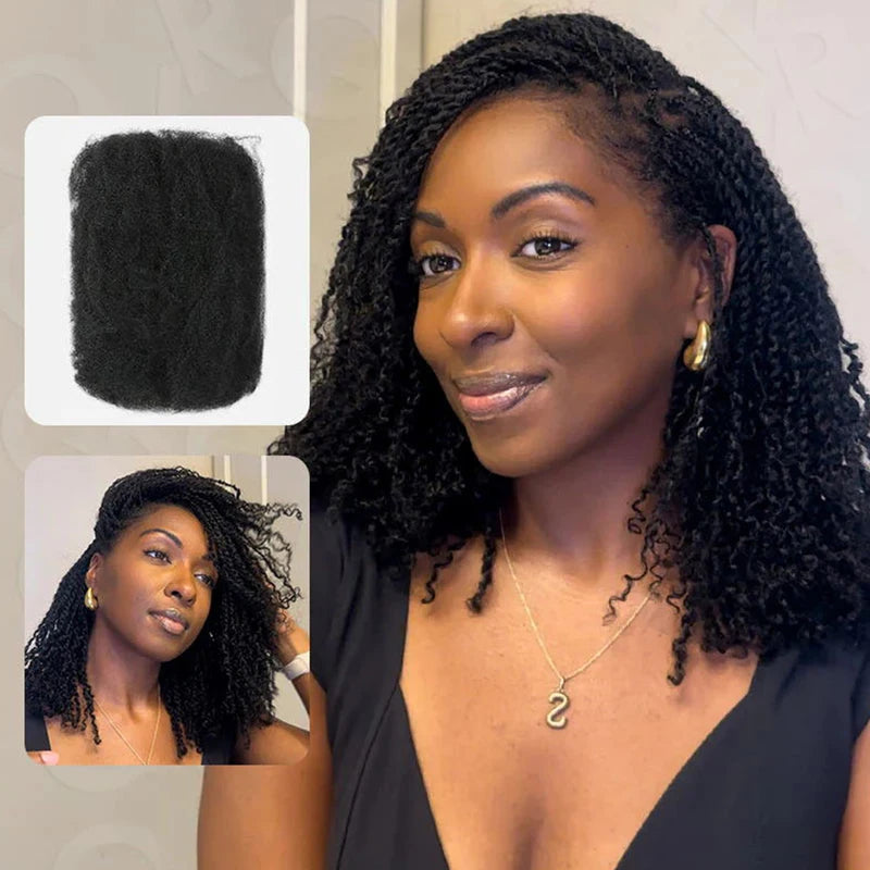 Natural Afro Kinky Hair Bulk for Braiding, Dreadlocks & Extensions