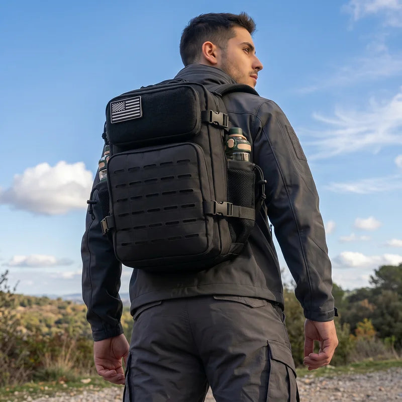 26L Tactical Backpack Men Women Outdoor Survival Hiking Rucksack with Dual Cup Holders