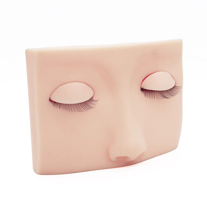 Eyelash Extension Practice Mannequin Head Kit with Removable Eyelids - Silicone Cosmetic Model for Lash Grafting Training