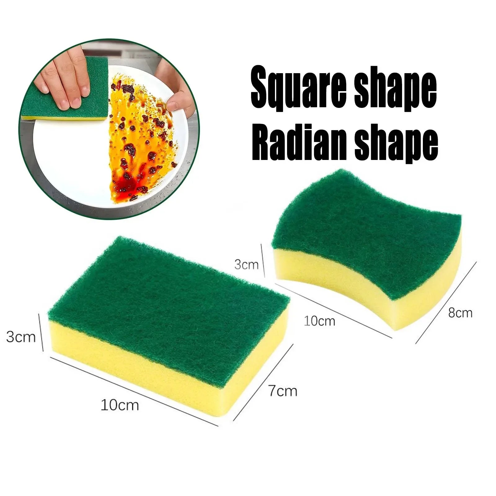 Heavy Duty Absorbent Kitchen Cleaning Sponges Set - Multi-Size & Color Options