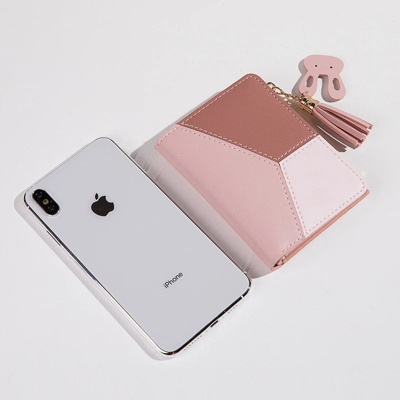 Women's PU Leather Wallet Card Holder Coin Purse Foldable Lady Wallet