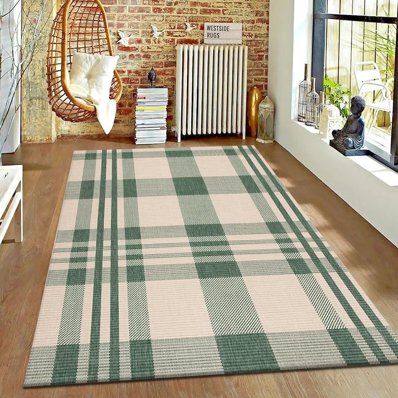 Nordic Style Retro Living Room Carpet - Non-Slip Sofa & Bedside Rug