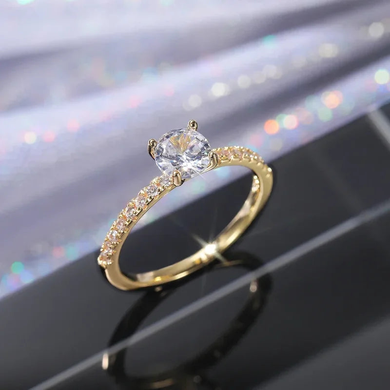 Elegant Women’s Wedding Band Eternity Ring with Zirconia - Thin, Luxurious Jewelry