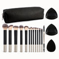 17-Piece Professional Makeup Kit with Brushes, Sponges & Carry Bag
