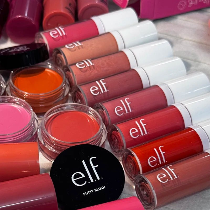 Dual-Use Powder Blusher & Lip Gloss Set - Sheer Monochromatic Makeup
