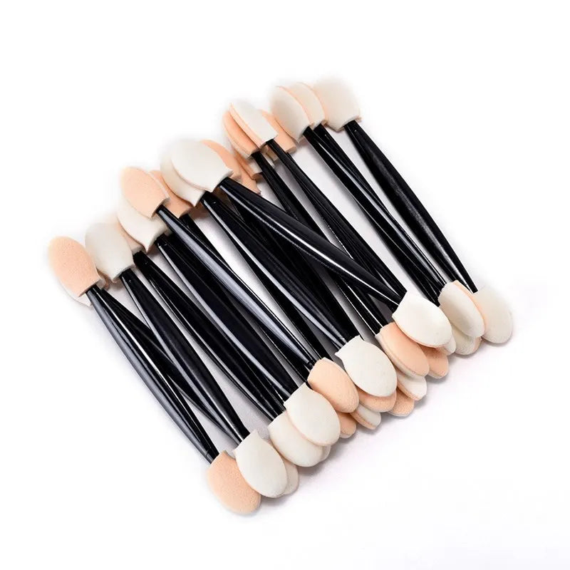 Makeup Brush Set 10/20/50/1000 Pcs Double Ended Sponge Eye Shadow Applicators Glitter Powder
