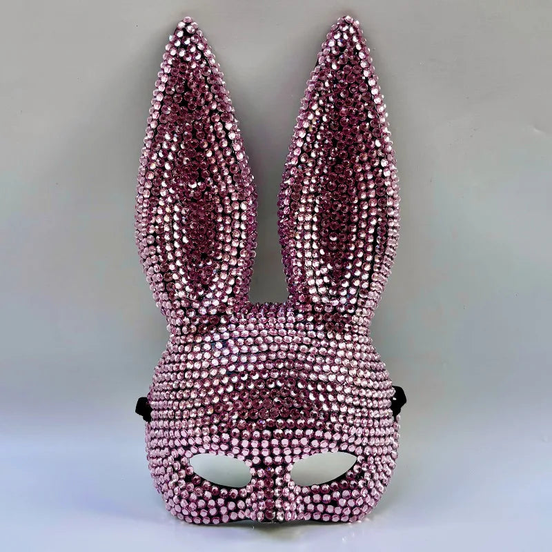 Halloween Sequin Rabbit Mask Costume Party Masquerade Animal Prop