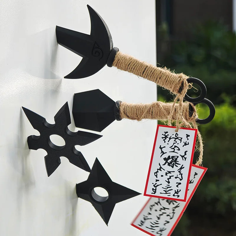 Anime Naruto 3D Printing Shuriken & Kunai Refrigerator Magnets Set - Flying Thunder God Decor