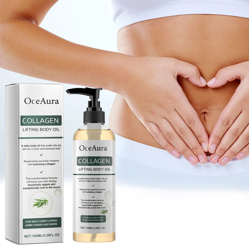 Collagen Body Oil for Skin Hydration and Firming - Moisturizing Massage Oil for Dry Skin