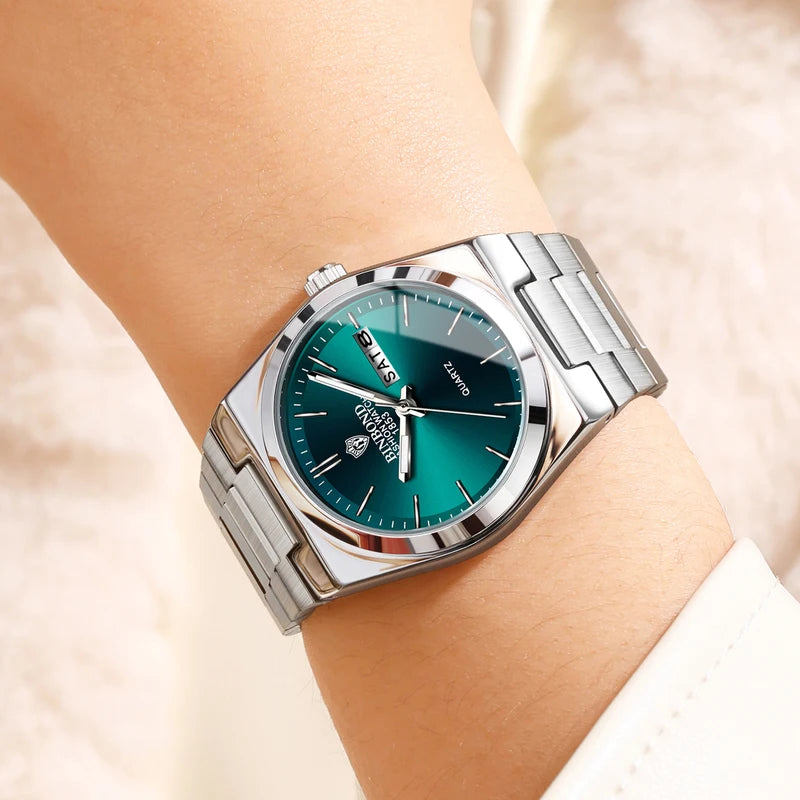 Luxury Women's Quartz Watch Waterproof Auto Date Luminous Week Display