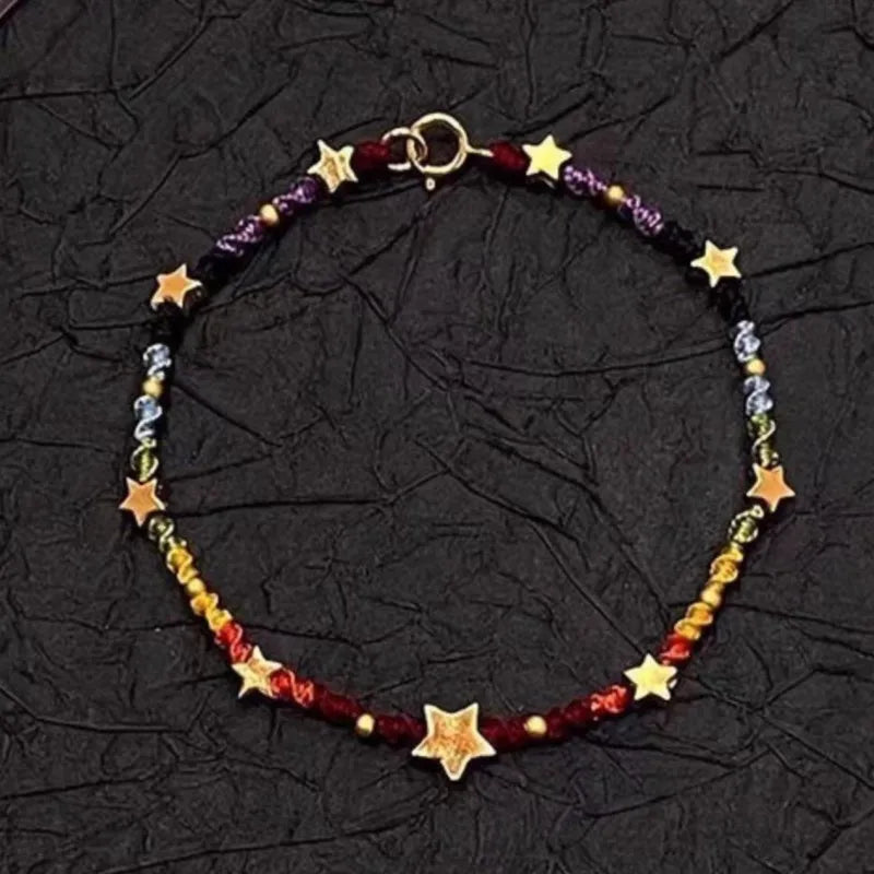 925 Sterling Silver Star Bracelet for Women and Girls, Multicolour Bohemia Jewelry Gift