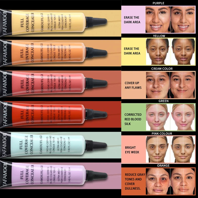 Full Coverage Waterproof Liquid Concealer with Oil Control for Face & Contouring