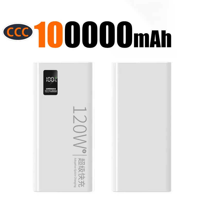 High Capacity 120W 500000mAh Portable Power Bank Fast Charging for Smartphones