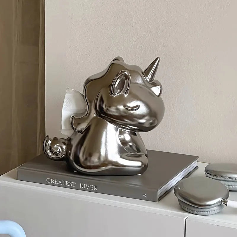Ceramic Tissue Box Holder with Storage - Creative Home Decor for Living Room and Dining Table