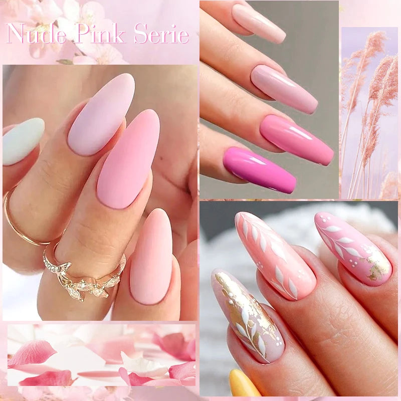 Colorful Gel Nail Polish Set - 7ml Glitter Semi-Permanent Manicure Colors