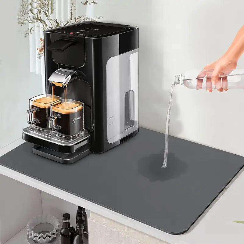 Large Absorbent Kitchen Drain Mat - Quick Dry Coffee Dish Drying Pad