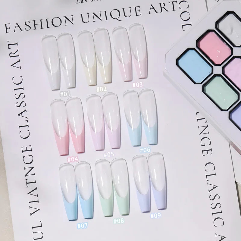 9-Color Solid Nail Polish Set - Gradient Gel Nail Art for Summer DIY & Salon Use