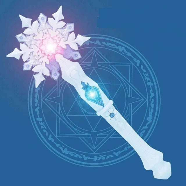 Princess Snow Wand Toy Fairy Glowing Light Stick for Kids, Christmas & Halloween Play