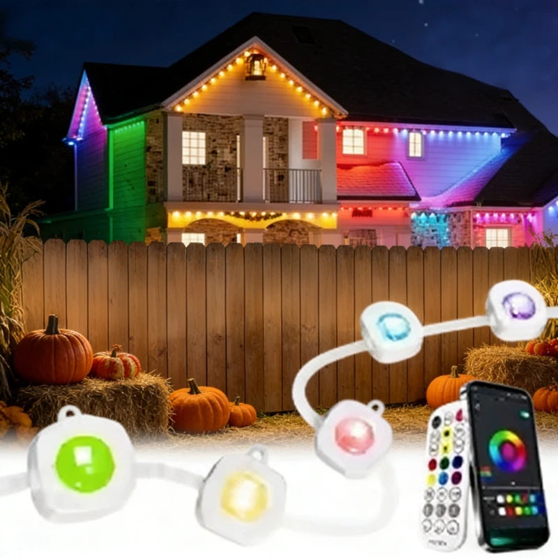 RGB Waterproof Outdoor LED String Lights for Festival Wedding Birthday Decoration