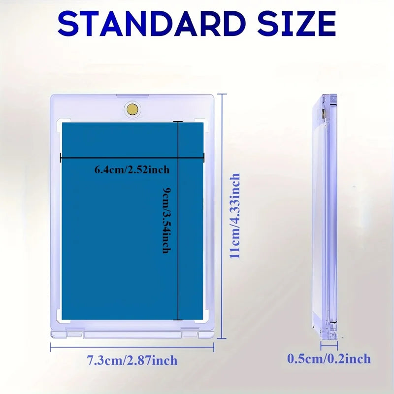 Magnetic Card Holder for Trading Cards - U-V Protectors Hard Plastic with One Touch Design