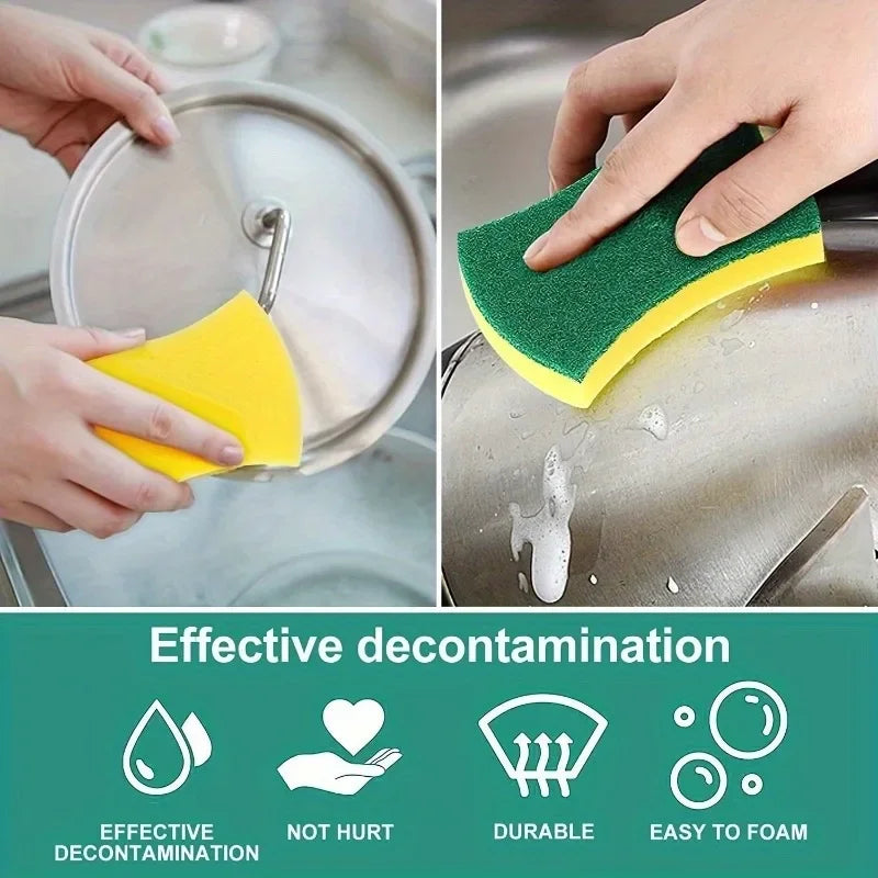 Heavy Duty Absorbent Kitchen Sponge Set for Dish Cleaning and Grease Removal
