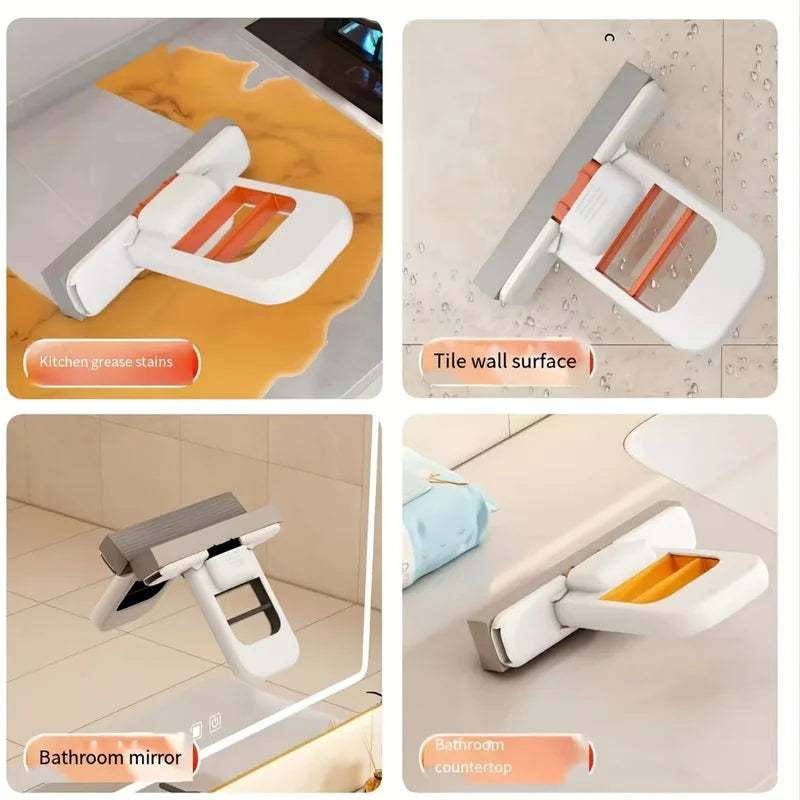 Mini Handheld Self Squeezing Sponge Mop for Bathroom Kitchen Glass Cleaning