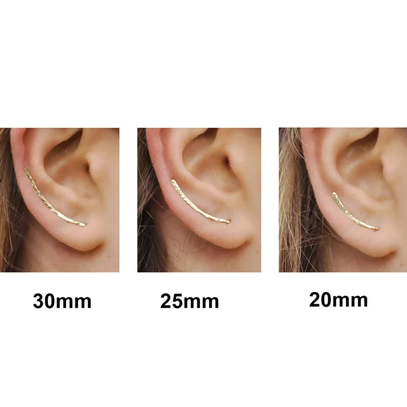 2pcs U-Shaped Clip Earrings Stainless Steel Ear Cuffs for Women Piercing Jewelry