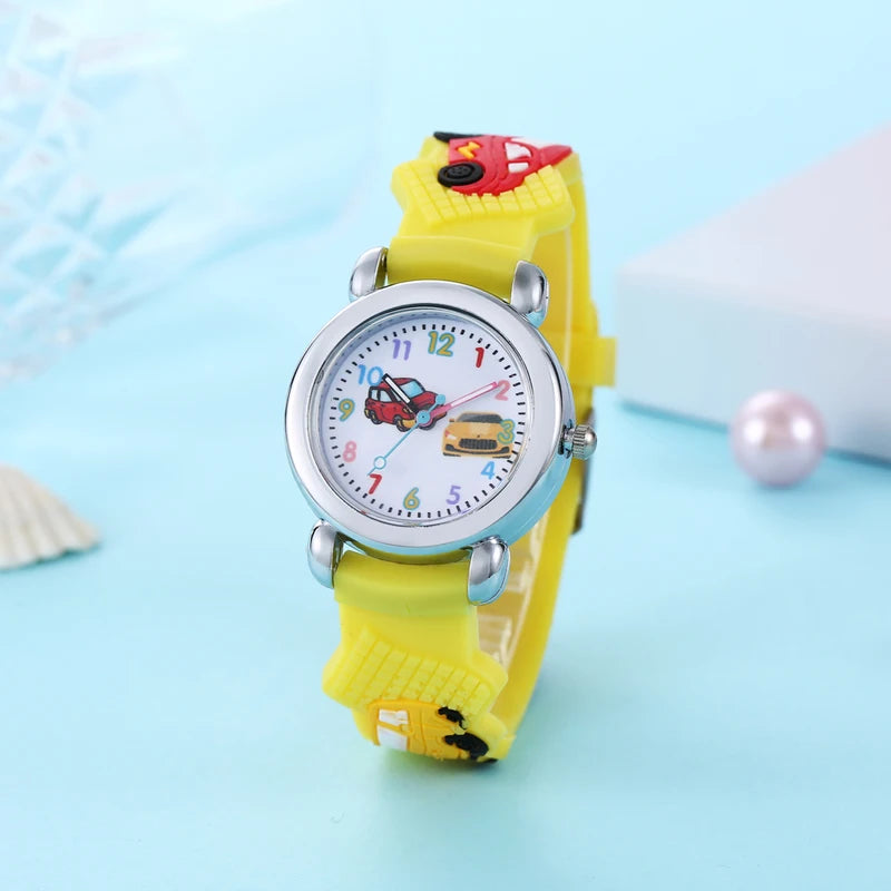 Kids Silicone Car Pattern Watch for Boys and Girls - 2024 Gift Idea