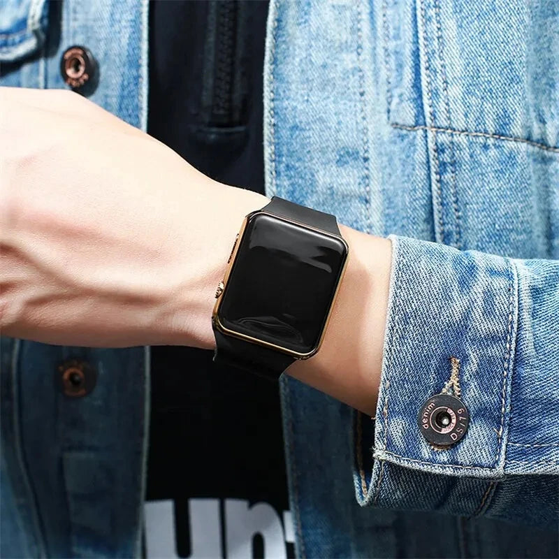 Digital LED Sport Watch for Men Women Waterproof Casual Silicone Band