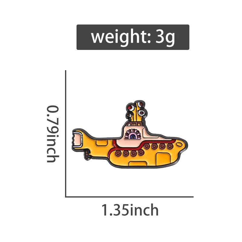Cute Yellow Boat Enamel Pin for Crafts & Accessories - Funny Brooch Gift
