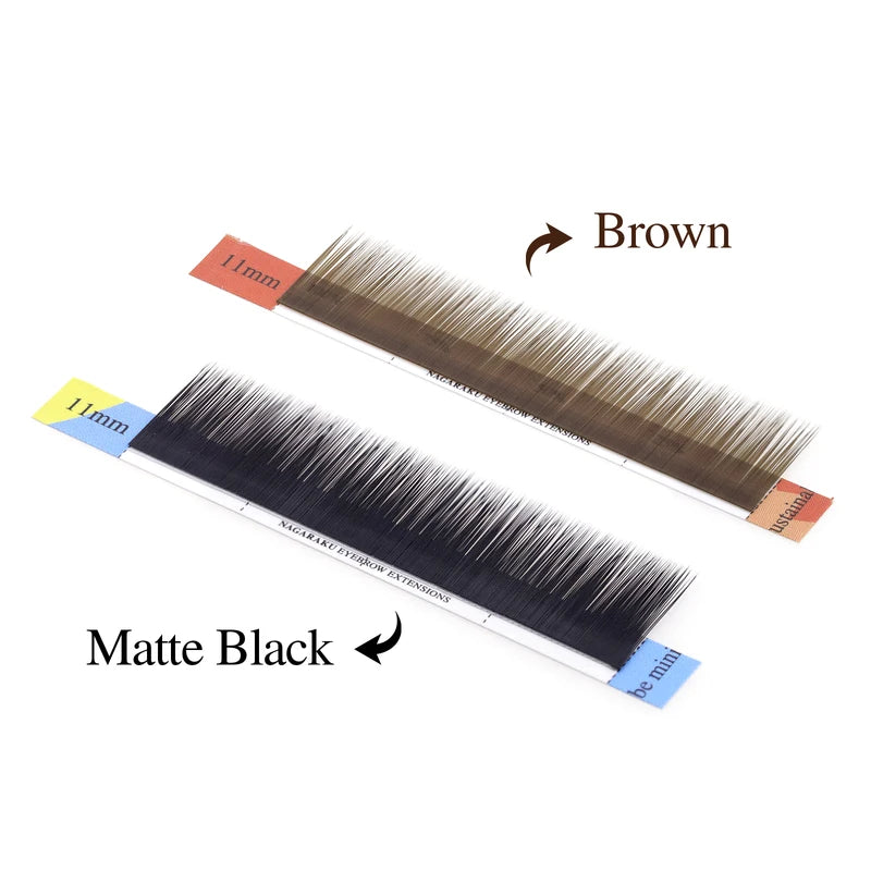 Eyebrow Extensions 16 Lines Straight Curl Soft Natural Look - Multiple Colors & Thicknesses