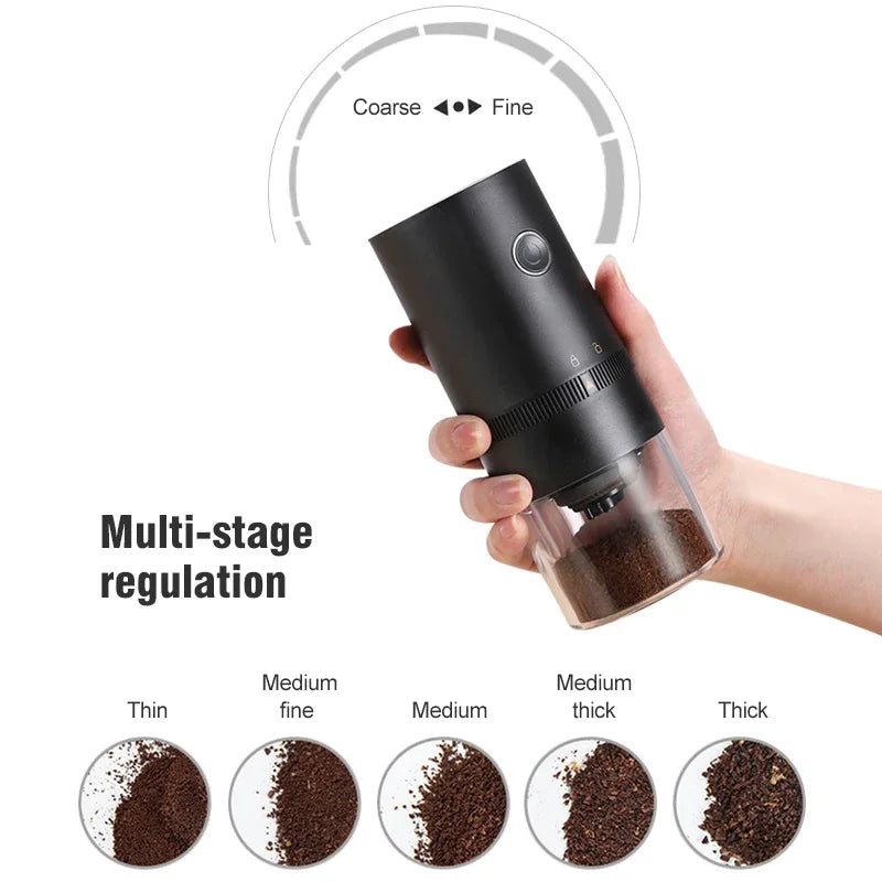 Portable USB Coffee Grinder - Professional Ceramic Burr Mill with Rechargeable Battery