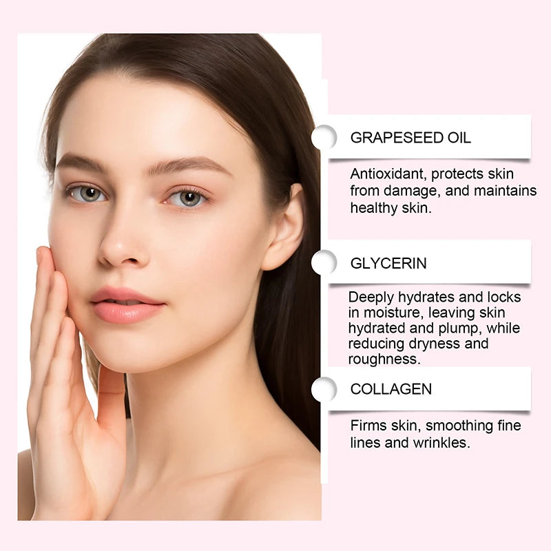 Gentle Collagen Facial Sheet Mask with Grape Seed Oil - Hydrating Overnight Skin Care